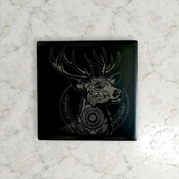 Wild Animals Black Ceramic Coasters