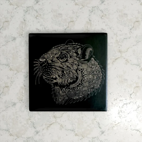 Wild Animals Black Ceramic Coasters