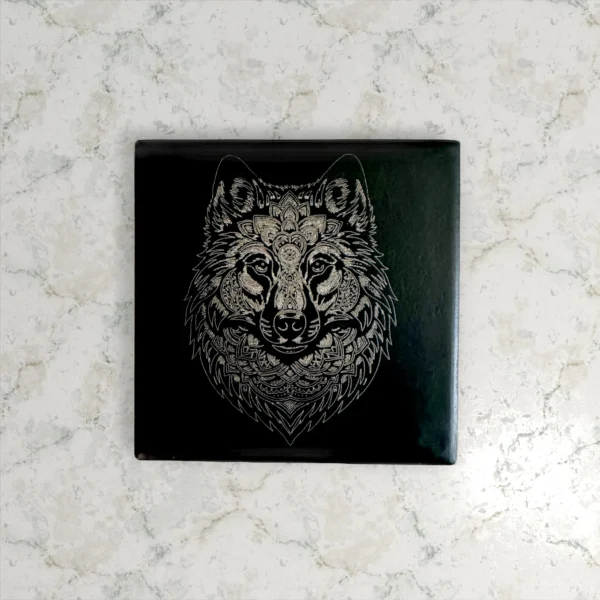 Wild Animals Black Ceramic Coasters