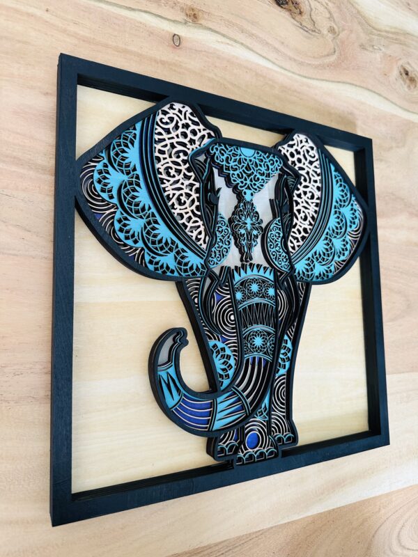 Multi-Layer Elephant Wood Art Calgary