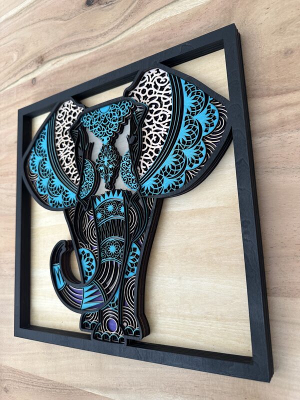 Multi-Layer Elephant Wood Art Calgary