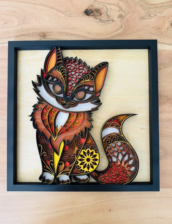 Multi-Layer Cat Wood Art Calgary