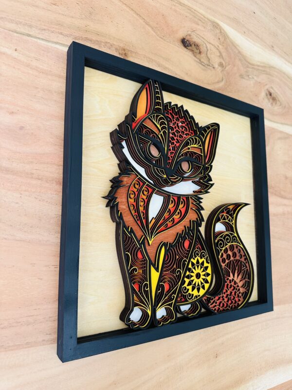 Multi-Layer Cat Wood Art Calgary